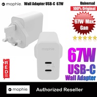 Mophie Gan 67W 2 Dual USB-C Type C USB C Wall Charger Power Adapter Smartphone Tablet Small laptops 