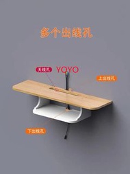 ✅L0478電視機頂盒置物架 路由器置物架 實木墻上置物架 收納架 無線wifi收納盒