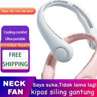 Portable Fan Hanging Neck Fan USB Rechargeable Strong Wind Wearable Leafless Neckband