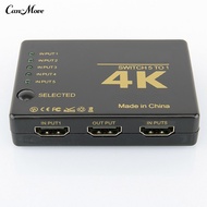 5 Input 1 Output IR Remote RC HDMI-compatible Switcher Adapter Converter 4K*2K Splitter