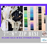 ZB78 KILANG M'SIA OVERUN STOK ZIP BESI 7-8" ZIPPER JEANS / SELUAR /BAG/  COSTUME/ CRAFT / BAJU/ PAKA