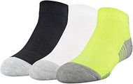 Boy`s 3-Pack HeatGear Low-Cut Socks (Yellow(U3261P3-964)/Grey, Youth Small (Youth Shoe Size 13.5K-4Y