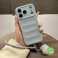 Cute Phone Case With Faux Fur Pom-pom Strap For OPPO A5 A5X A5i A80 A40 A40M A60 A3 Pro A3X A2 Find 