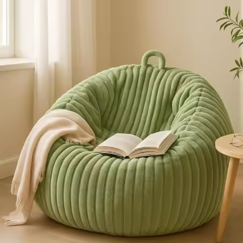 Rabbit Fur Stuffed Animal Storage Bean Bag Chair Cover No Filler Comfy Bean Bag Cover Without Fillin