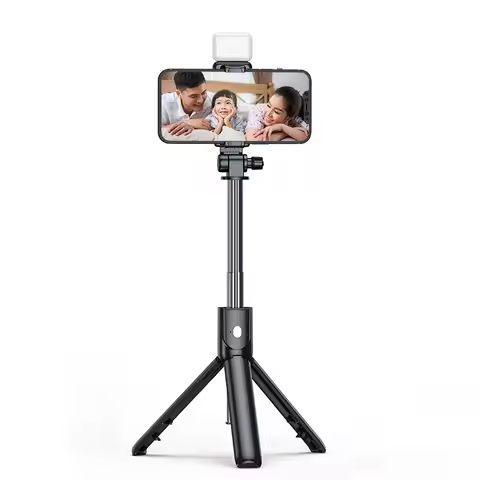 Bluetooth Selfie Stick Retractable Multifunctional Phone Holder Tripod With Selfie Light Wireless Re