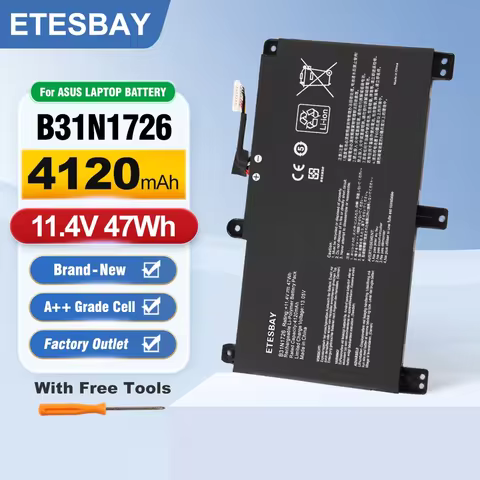ETESBAY B31N1726 Laptop Battery For ASUS TUF Gaming FX80 FX86 FX504 FX504G FX504GM FX505 FX505G FX50