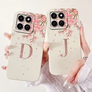 Honor X7c ALT-LX2 Case 4G Aesthetic A-Z Letters Fashion Flowers Silicone Cover Honor X7c 4G Phone Ca