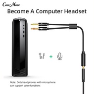 Headphone Splitter 2 in 1 High Fidelity Lossless Nylon-Braided Dual 35mm Male Microphone Audio to 35mm Female Adapter Cable Computer Accessories