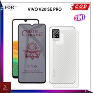 2IN1 Anti VIVO V20 V20S V20E PRO Tempered Glass Full Cover