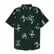 KEMEJA Rown Division Official Short Shirt - Rowndvsn Anubis Green Short Shirt