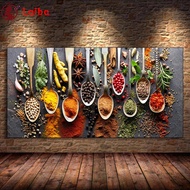 5D DIY Diamond Embroidery spice seasoning spoon restaurant kitchen decoration Cross Stitch Diamond Mosaic Painting Handicraft