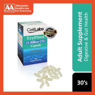 CellLabs EzyFlora 25 Billion CFU (4 Probiotic Strains) Vegecapsule 30's