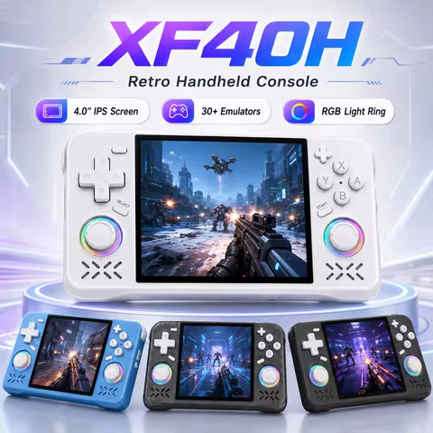 128GB XF40H Retro Handheld Video Game Console 64GB Games Linux System 4 Inch IPS Screen Mini Portabl