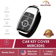Mercedes Chrome Reflection TPU Car Key Cover Sarung Kunci Remote Case Casing A C E G S CLA CLS CLK C
