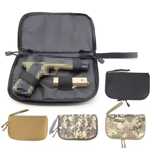 Universal Tactical Pistol Bag Case Shockproof Padded Protector with Magazine Holder for G17 G19 M9 G