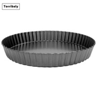 A7[Torribaly]Non-Stick Quiche Flan Pan Molds Pie Pizza Cake Round Mould Removable Loose Bottom Flute