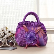 Ethnic-style 3D floral drawstring bucket bag; card holder; CLN wallet; women's retro lace hand-held 