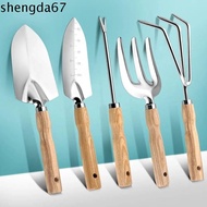 SHENGDA Garden Shovel, Wooden Handle Stainless Steel Hand Trowel, Sturdy Loose Soil Ergonomic Handle Fork Farmland