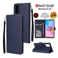 LEATHER CASE VIVO Y21/y21s DOMPET HP