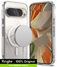 Ringke Fusion แม่เหล็กใช้ได้กับ Google Pixel 9 Pro XL เคสด้านหลังแข็งใสกันชน TPU นุ่มกันกระแทก Googl