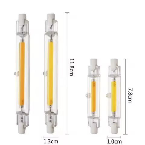 High Power LED R7s COB Glass Tube 78mm 118mm J78 J118 COB Light Bulb AC110V 120V 130V 220V 230V 240V