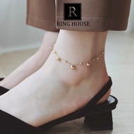 (Titan) A10 Lắc chân vòng chân nữ titan không đen bi thả đẹp Ring House