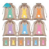 Drawstring Bunny Bag Easter Bunny Linen Bag with Ail Gift Bag