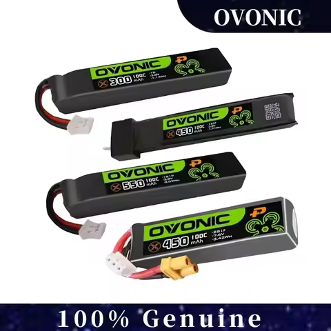 2025 New 5PCS OVONIC 1S 2S Lipo Battery 300mAh/450mAh/550mAh/650mAh with BT2.0/PH2.0/XT30 Plug for R