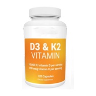 Vitamin D3&K2 Capsules Bone Health Support D3+100mcg K2 Dietary Supplement
