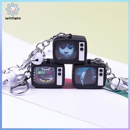 LEFT Mini TV Keychain Horror Atmosphere Mini TV Keychain Pendant Simulation TV Pendant Bag Pendant G