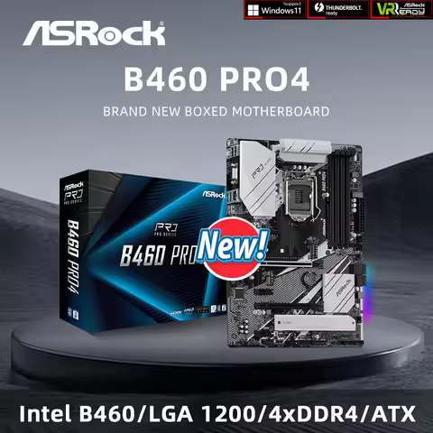 ASRock Brand New B460 PRO4 Motherboard LGA 1200 Support 10900K 10100F 10600KF 10400KF 10700k G6400 G
