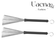 UAENAU ​2Pcs Drum Brush​, ​2Pcs ​Stainless Steel Wire ​Retractable Wire Brushes​, Comfortable Rubber