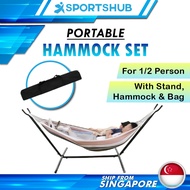 Foldable Bracket Hammock For Camping Outdoor Indoor Lazy Bed Chair Relaxation Up To 150Kg
