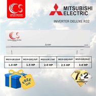 Mitsubishi 1.0 HP/1.5 HP/2.0 HP/2.5 HP/3.0HP Inverter Deluxe MSY-GR10VF/13VF/18VF/24VF/28VF/MUY-GR10VF/13VF/18VF/24VF/28VF +  R32 Refrigerant