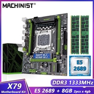 Machinist X79 Motherboard combo With Intel Xeon E5 2689 CPU Processor and 2*4GB DDR3 ram Memory Kit Set Four channel X79 V2.82H