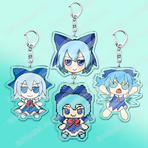 Cirno Fumo Cartoon Girl Keychain Accessories Bag Charms Game Keychains Keyrings Jewelry Fans Freinds