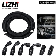 LZ AN6 0/45/90 Degree Aluminum Reusable Swivel Hose End Fitting+3Meter Fuel Hose Line Adapter Kit E8