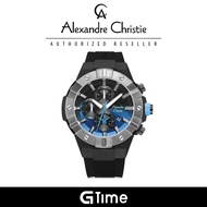 [Official Warranty] Alexandre Christie 6650MCREPBALB Men's Black Dial Silicone Strap Watch