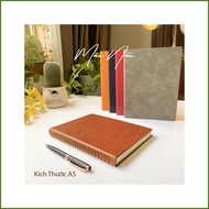Sổ Tay Bìa Da A5 - Giấy Kem Nhật Cao Cấp
