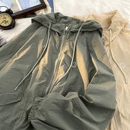 elgini windbreaker windbreaker windbreaker jacket Outdoor Ice Silk Sports Hooded Jacket Men Hip Hop 