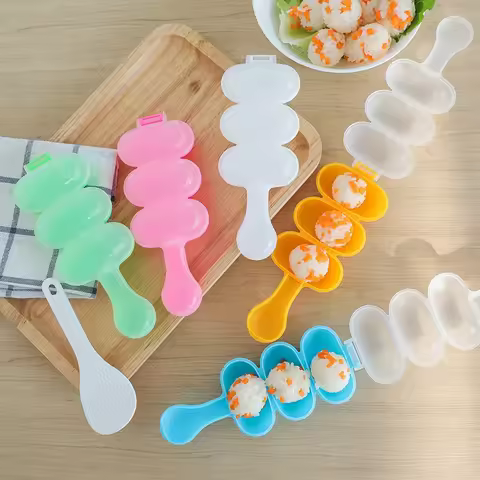Rice Ball Shake Mold Baby Rice Vegetable Ball Mold DIY Sushi Maker Transparent Cover Spherical Sushi