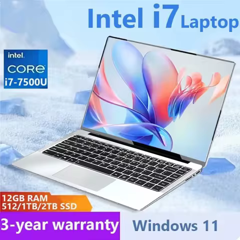 Laptop 14.1" Intel Processor i7 Notebook 12GB RAM 1TB SSD Cheap Computer FHD Resolution Office Study