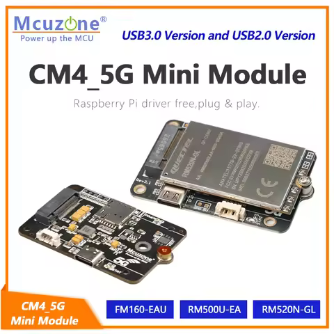 CM4 5G Mini board, USB3.0 or USB2.0 Verison, support RPi OS,Ubuntu, Openwrt, FM160 RM500U RM520N RM5