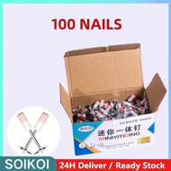 100PCS Nails for Nail Gun Manual Steel Nails Gun Rivet Tufting Nail Gun Steel Nails Gun Rivet Tool A