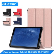 Lenovo Tab M8 8 inch protective shell tri-fold bracket ultra-thin PU leather case for M8 HD TB-8505F