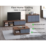 Flexi Home TOME TV CABINET SET(Tv Cabinet 6FT/Coffee Table 3FT)(Kabinet Tv/Meja Kopi)