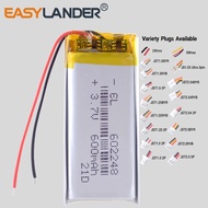 Variety Plugs 602248 3.7V 600mAh  Lithium Polymer Li-Po Rechargeable li ion Battery For Mp3 Vedio Ga