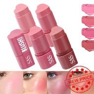 Functional Blush Stick Waterproof Easy Color Face Rouge Brightening Color High Up Skin Lasting O9t6
