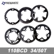 Prowheel Road Bike Chainring 110 BCD Chainring Ultralight 34/50T  Chainwheel 8/9/10/11 Speed Bicycle
