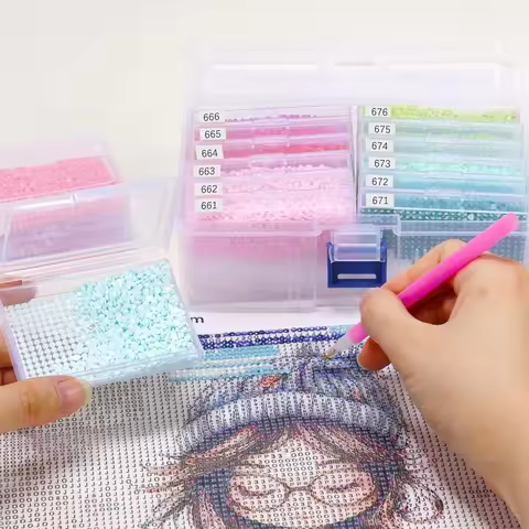 Diamond Painting Trays With Lids, Diamond Painting Art Tools, DIY Crafts Accessories Storage Diamond